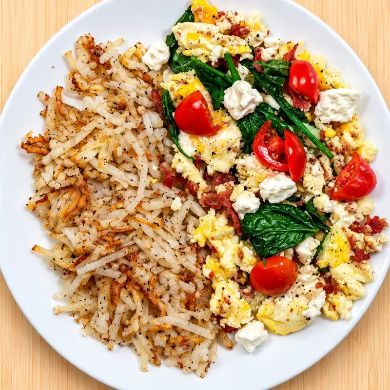 Frittata Bowl, cooked and plated